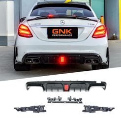 ΠΙΣΩ ΣΠΟΙΛΕΡ Rear Bumper Diffuser Mercedes C-Class W205 S205 (2014-2020) only for Sport Line