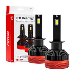 Λάμπες LED Σετ AMIO H1 9-16V 92W 6.500K 9900lm CANBUS Με Ανεμιστηράκι X3 SERIES 2ΤΕΜ.02977