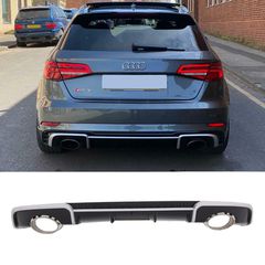 Diffuser Διαχύτης Προφυλακτήρα RS3 Look για Audi A3 8V 2013-2016 Hatchback