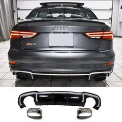 Diffuser Διαχύτης Προφυλακτήρα RS3 Look για Audi A3 8V 2016-2019 Sedan