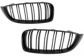 Γρίλιες Μάσκα για BMW 4 Series F32 F33 F36 (2013-03.2019) Double Stripe M Design Piano Black