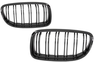 Μπροστινός Kidney Grilles για BMW 3 Series E90 E91 LCI (2008-2011) Double Stripe M Design Piano Black