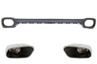 Πίσω Προφυλακτήρας Διαχύτης Diffuser και Square Exhaust Tips για BMW X6 F16 V8 Design M-Tech Style