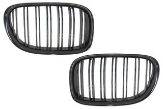 Γρίλιες Μάσκα για BMW 7 Series F01 F02 F03 (2008-2015) Double Stripe M Design Piano Black