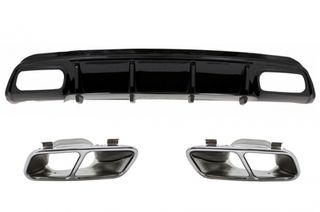 Πίσω Diffuser Black Edition με Muffler Tips για MERCEDES A-Class W176 (2012-2018) A45 Facelift Design