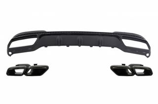 Πίσω Diffuser με Exhaust Tips Tailpipe Black για MERCEDES E-Class W212 S212 AMG Sport Line Facelift (2013-2016) E63 Design