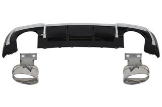 Πίσω Προφυλακτήρας Διαχύτης Diffuser & Exhaust Tips για AUDI A3 8V Sline Facelift (2016-2019) Hatchback Sportback RS3 Design Sport Bumper