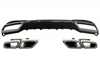 Πίσω Diffuser με Exhaust Muffler Tips για MERCEDES E-Class W212 S212 Facelift (2013-2016) μόνο Sport package Bumper