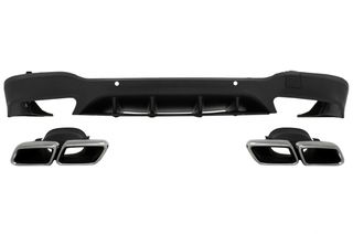 Πίσω Diffuser για Mercedes GLC X253 SUV (2015-07.2019) GLC63 Exhaust Muffler Tips Silver