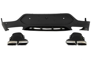 Πίσω Diffuser με Exhaust Muffler Tips για Mercedes GLC Coupe C253 Sport Line (2015-2019) GLC63 Design Silver Tips