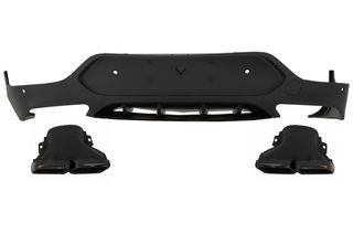 Πίσω Diffuser με Exhaust Muffler Tips για Mercedes GLC Coupe C253 Sport Line (2015-2019) GLC63 Design Black Tips