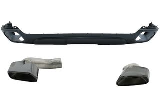 Πίσω Προφυλακτήρας Διαχύτης Diffuser & Square Exhaust Tips για BMW X5 F15 (2013-2018) M-Tech V8 Design για Standard Πίσω Προφυλακτήρας Dark Grey Edition