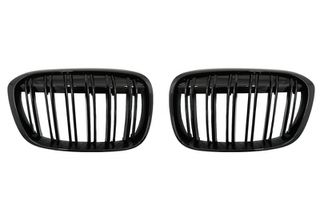 Γρίλιες Μάσκα για BMW X1 SUV F48 Pre-LCI (06.2015-2019) Double Stripe M Design Piano Black