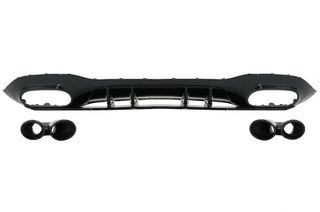 Πίσω Προφυλακτήρας Διαχύτης Diffuser για Mercedes A-Class W177 Hatchback (2018-Up) Black Exhaust