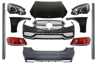 Body Kit με LED Μπροστινά Φανάρια και Light Bar Πίσω Φανάρια για MERCEDES E-Class W212 Facelift (2013-2016) E63 Design