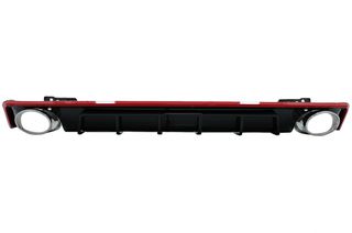 Πίσω Προφυλακτήρας Διαχύτης Diffuser & Exhaust Tips για Audi A6 C8 4K Avant Sedan (2018-up) RS6 Design Red