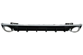 Πίσω Προφυλακτήρας Διαχύτης Diffuser & Exhaust Tips για Audi A6 C8 4K Avant Sedan (2018-up) RS6 Design Silver