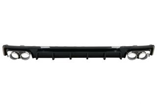 Πίσω Προφυλακτήρας Διαχύτης Diffuser & Exhaust Tips για Audi A6 C8 4K Avant Sedan (2018-up) S6 Design Piano Black