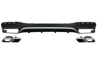 Πίσω Προφυλακτήρας Air Diffuser με Exhaust Muffler Tips για Mercedes GLS Class X166 SUV Facelift (09.2015-2019) GLS63 Design
