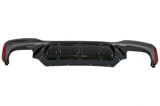 Πίσω Προφυλακτήρας Diffuser Piano Black με Exhaust Muffler Tips Black για BMW 5 Series G30 G31 Limousine Touring (2017-2020) M5 Design-thumb-1