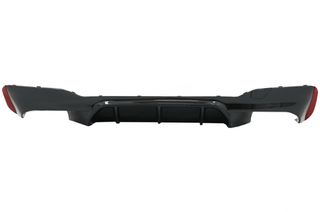 Πίσω Προφυλακτήρας Diffuser Piano Black με Exhaust Muffler Tips Black για BMW 5 Series G30 G31 Limousine Touring (2017-2020) M5 Design-thumb-2