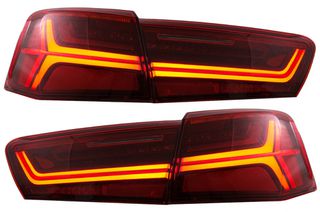 Φανάρια Πίσω Full LED για Audi A6 4G C7 Limousine (2011-2014) Red/Clear Facelift Design με Dynamic Φλας