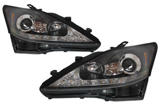 LED DRL Φανάρια Εμπρός Dynamic Φλας για Lexus IS XE20 (2006-2013) Black Edition