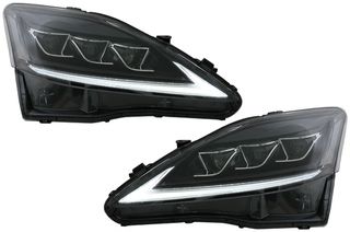 Full LED DRL Φανάρια Εμπρός Dynamic Φλας για Lexus IS XE20 (2006-2013) Black Edition