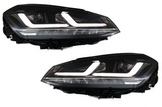 Full LED Φανάρια Εμπρός για VW Golf 7 VII (2012-2017) Black για Halogen