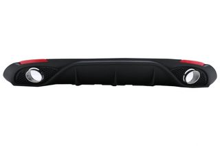 Πίσω Διαχύτης Diffuser Veloce για Alfa Romeo Giulia (952) (2016-2022) Χρώμιο Μπούκες