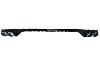 Πίσω Διαχύτης Diffuser Double Outlet για Audi Q8 S-Line (2018-) Silver Tips