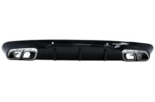 Πίσω Διαχύτης Diffuser με Chrome Μπούκες για Mercedes CLS-Class C257 Sport Line (2018-up) CLS63 Design