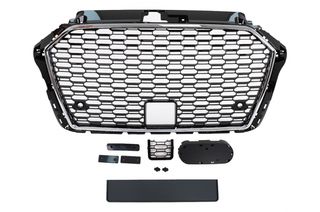 Μάσκα για Audi A3 8V Facelift (2017-2019) RS3 Design Black Chrome