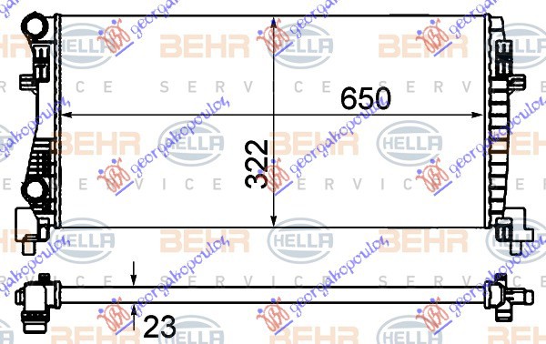 ΨΥΓΕΙΟ ΝΕΡΟΥ 1.2 TSi ΒΕΝΖΙΝΗ (650x325x24) (MAHLE BEHR) για VW GOLF VII VARIANT (BV5) 17-20 για VW GO