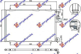 ΨΥΓΕΙΟ A/C 02- (55.5x36.5x1.6) για PEUGEOT 206+ (PLUS) 09-13