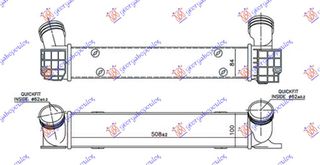 ΨΥΓΕΙΟ INTERCOOLER 2.0 (316D-318D-320D) ΠΕΤΡΕΛΑΙΟ (510x100x84) ΚΟΛΑΡΑ Φ 62/62 για BMW SERIES 3 (E92/93) COUPE/CABRIO 07-11