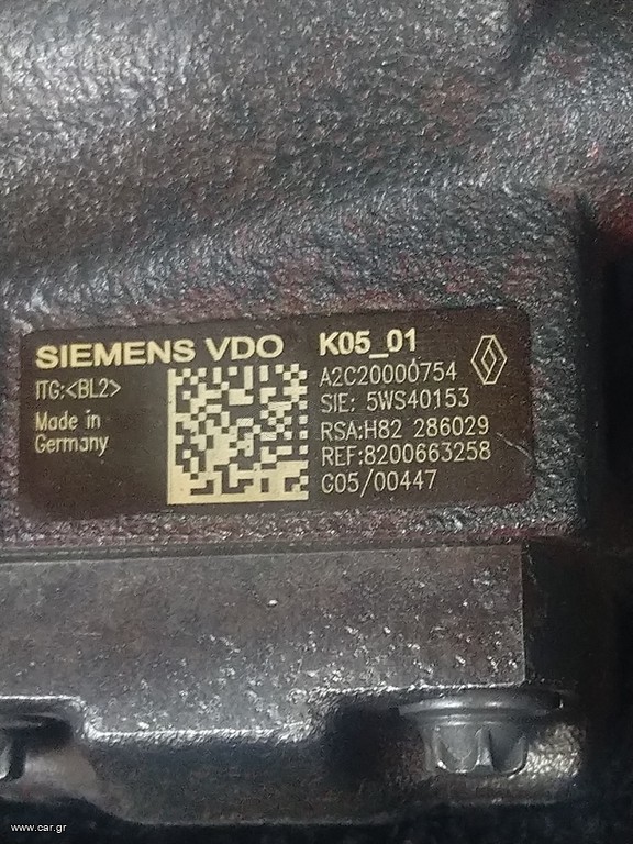 ΑΝΤΛΙΑ ΠΕΤΡΕΛΑΙΟΥ SIEMENS ΠΛΗΡΩΣ ΛΕΙΤΟΥΡΓΙΚΗ ΓΙΑ NISSAN QASHQAI - K9K