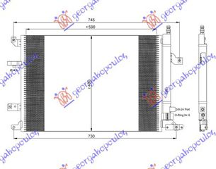 ΨΥΓΕΙΟ A/C ΒΕΝΖ-ΠΕΤΡ (59,5x43) για VOLVO S80 99-06