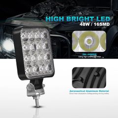 LED αδιάβροχος τετράγωνος προβολέας 48W 12-24V 4100LM 6500K IP67 Τεμάχια 10-thumb-12