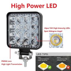 LED αδιάβροχος τετράγωνος προβολέας 48W 12-24V 4100LM 6500K IP67 Τεμάχια 10-thumb-15