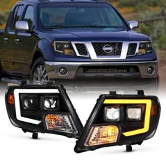 ΦΑΝΑΡΙΑ ΕΜΠΡΟΣ LED Headlights Nissan Navara D40 Facelift 09-14 DRL Led Tube & Dynamic