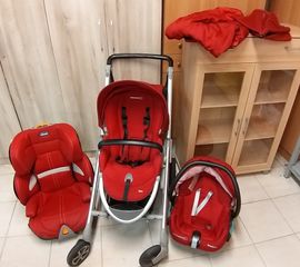 Καρότσι Bebe Confort Elea, καθισματάκι Babe confort  Elea νεογέννητου  και καθισματάκι Chicco 15-36 κιλών και