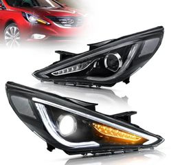 ΦΑΝΑΡΙΑ ΕΜΠΡΟΣ Headlights Hyundai Sonata 6th Gen (YF) Facelift Sedan  Headlights With Demon Eyes Black 11-14