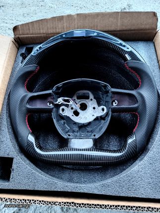 ΤΙΜΌΝΙ CARBON ΓΝΉΣΙΟ ΜΕ ΤΡΥΠΗΤΌ ΔΈΡΜΑ  LED ΚΑΙ ΟΘΌΝΗ ΓΙΑ AUDI A4 A5 Q5 Q7