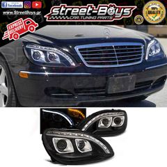 ΜΠΡΟΣΤΑ ΦΑΝΑΡΙΑ ΜΑΥΡΑ TUBE LIGHT MERCEDES BENZ W220 (1998-2005) | Street Boys - Car Tuning Shop |