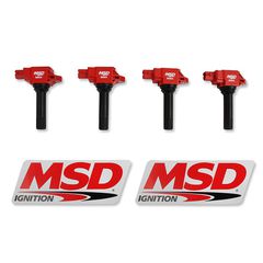 MSD Ignition Coil Blaster Series Fits 2015-2019 Subaru/Toyota/Scion 2.0L Engines, Red, 4-Pack