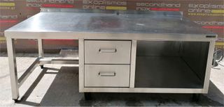 Ερμάριο Ανοξείδωτο Με 2 Συρτάρια 1/1Gn 163x75x64Cm - Μεταχειρισμένο.