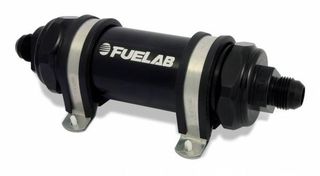 Fuelab In-Line Fuel Filter Long Length -12AN Inlet/Outlet 10 Micron Replaceable Fabric Element