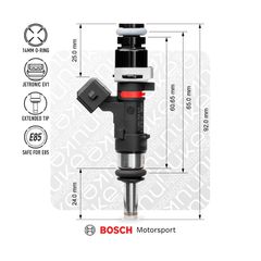 Bosch Motorsport injectors 627cc, 65mm (EV14L) 6pcs Flow Matched