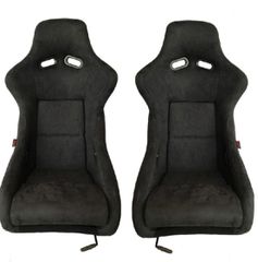 Καθίσματα Bucket Race Alcantara Black Ζευγάρι 2 Τεμαχίων